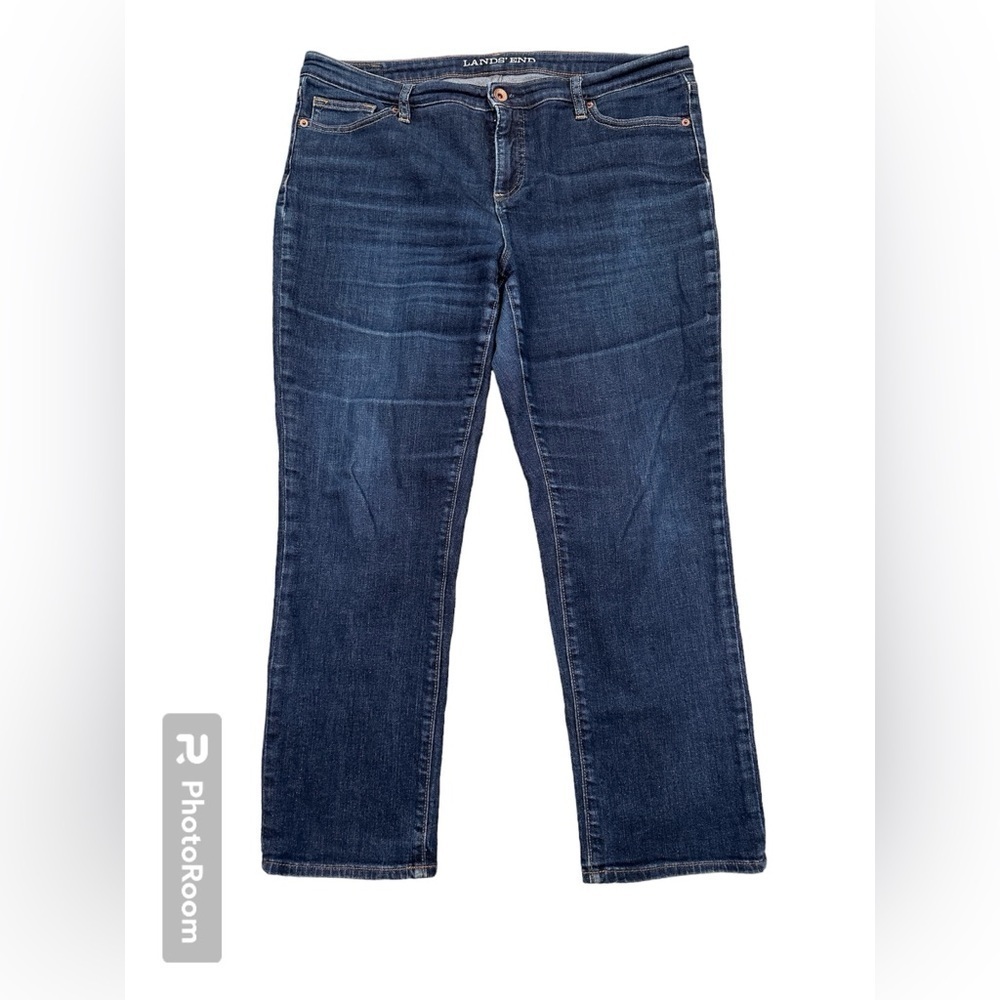 Lands’ End Straight Leg Jeans size 14 Petite Fit 2